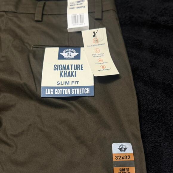 Men’s Dockers Signature Slim Fit Pants - Khaki/Olive - Picture 4 of 4